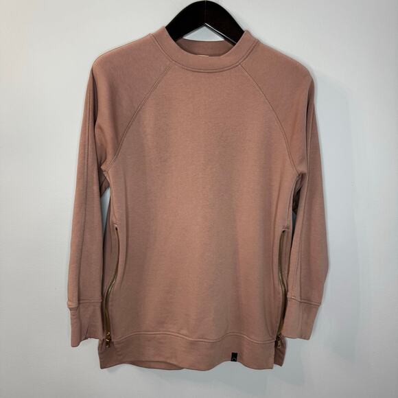 Varley Blush Manning Sweatshirt Double Zippered Pullover Casual Women's S - Picture 1 of 12